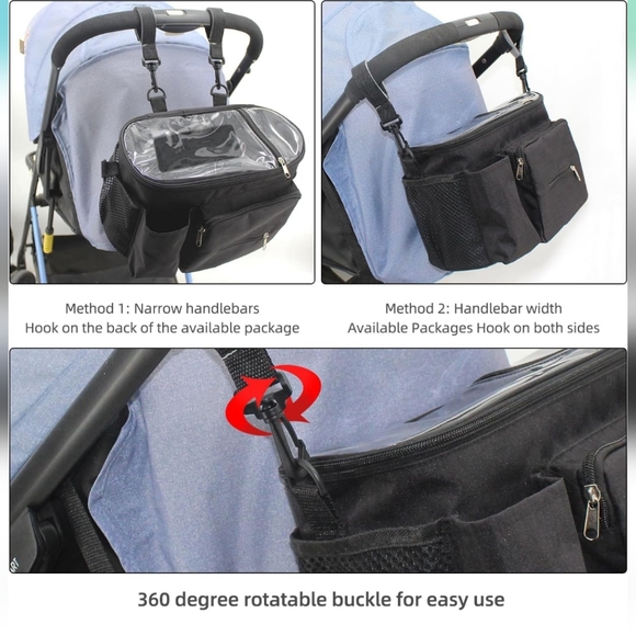 Stroller Cup Holder,Stroller Bag,Stroller Caddy Organizer,Stroller Organizer - Picture 4 of 8